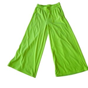 Adidas Originals x Jeremy Scott Neon Green Wide Leg Track Pants Size L Unisex